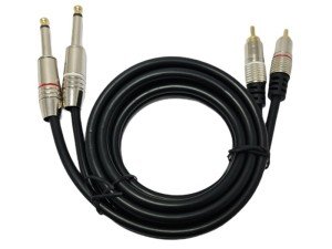 Winkel 6.3mm - 2RCA Metal Jaklı Kablo 1.5mt
