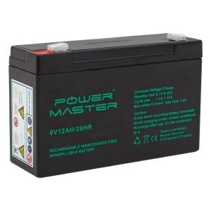 Powermaster 6Volt 12Amper Bakımsız Kuru Akü 150x50x94mm