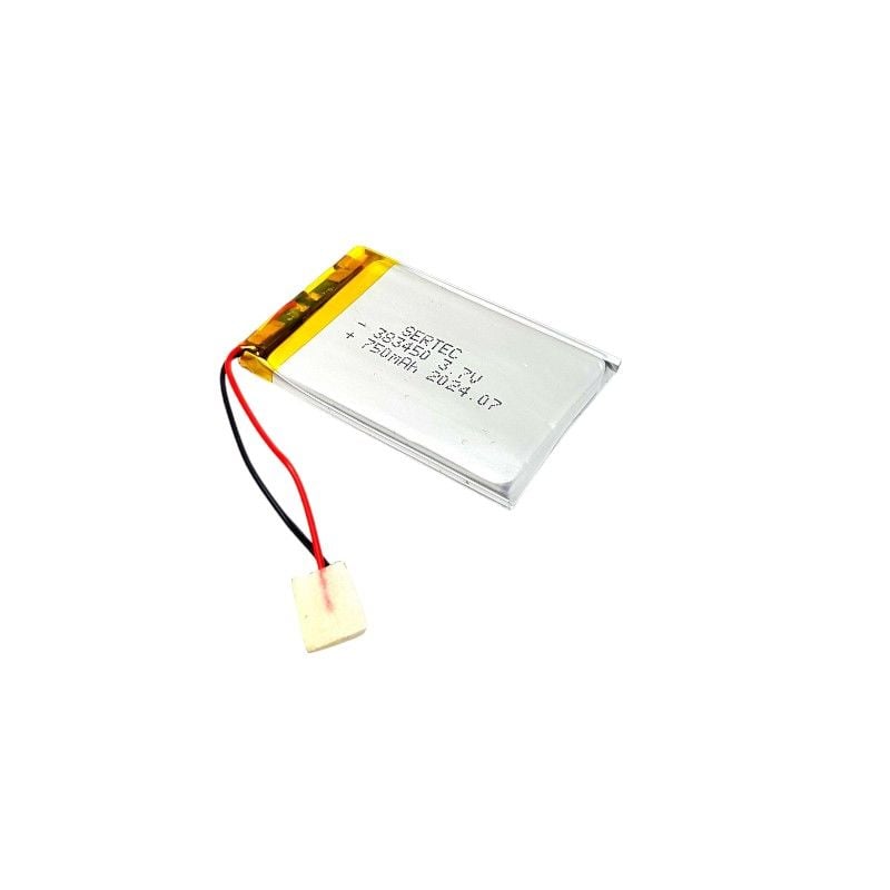 Sertec 383450 3.7V 750mAh Li-Polymer Pil (1S Devreli)