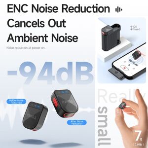 Hadron H01 Lightning ve Type-C Kablosuz Çiftli Yaka Mikrofon Seti