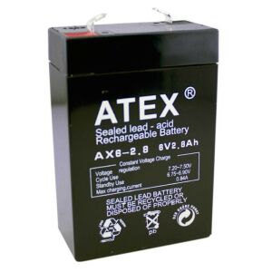 Atex 6Volt 2.8Amper Kuru Akü 67x34x100mm