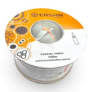 Ersan Kablo RG6U6 CU-CU Bakır Anten Kablosu Beyaz 100Metre 64Tel