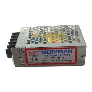 Mervesan MT-25-5 5Volt 5Amper Metal Kasa Güç Kaynağı DC Adaptör