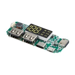 Electroon Lityum Pil Powerbank Şarj Modülü Dijital Ekranlı Üç Port 5V-2.4A