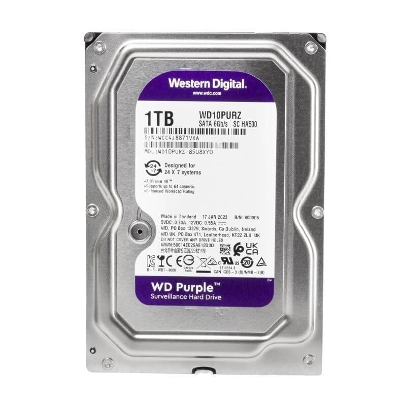 Western Digital 1TB 5400 Rpm Purple 7/24 Harddisk WD10PURZ