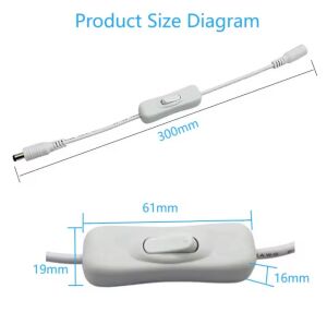 Electroon Anahtarlı Dişi Erkek Bağlantı Power Kablosu 5.5x2.1mm - Beyaz