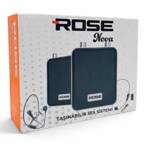 Rose NOVA HP-505K Taşınabilir Şarjlı Mini Rehber Amfisi Kablolu HeadSet Mikrofonlu