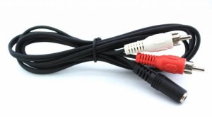 electroon 2RCA Erkek 3,5mm Stereo Dişi Ses Kablosu 1,5 Metre