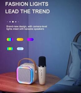 Rose K12 Taşınabilir Şarjlı Bluetooth Karaoke Mini Mikrofon ve Hoparlör Seti - Beyaz