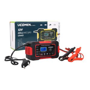 Ucomen UC-C120501A Kırmızı 12Volt 6Amper Led Göstergeli Akü Şarj Cihazı