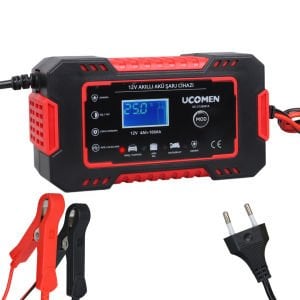 Ucomen UC-C120501A Kırmızı 12Volt 6Amper Led Göstergeli Akü Şarj Cihazı