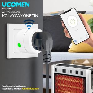 Ucomen 10Amper Wifi Tuya Destekli Akıllı Priz PA-GEBA-01SW
