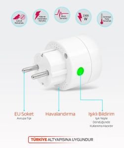 Ucomen 10Amper Wifi Tuya Destekli Akıllı Priz PA-GEBA-01SW