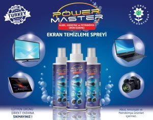 Powermaster Ekran Temizleme Spreyi 250 ML - Mikro Fiber Bez Hediyeli