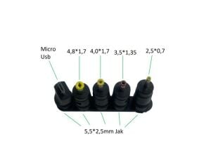 electroon 5.5x2.5mm - Adaptör Jak Çevirici Fiş Seti 5li