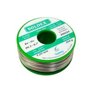 Soldex 200Gr 1.20mm Sn99.3 Cu0.7 Kurşunsuz Lehim Teli