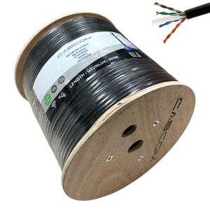 Cabcom CAT6 UTP-LZSH 23AWG Dış Ortam Outdoor Kablo 305mt Siyah