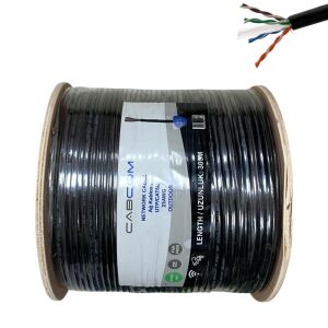 Cabcom CAT6 UTP-LZSH 23AWG Dış Ortam Outdoor Kablo 305mt Siyah