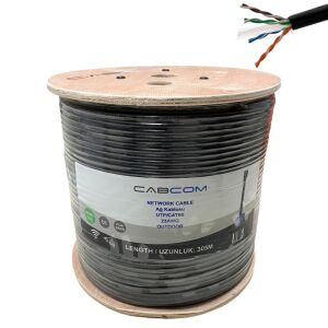 Cabcom CAT6 UTP-LZSH 23AWG Dış Ortam Outdoor Kablo 305mt Siyah