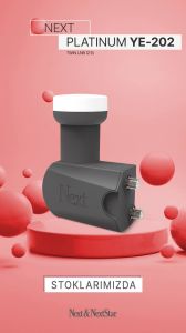 Next YE-202 Platinum Twin Çiftli LNB 0.1dB Full HD 4K