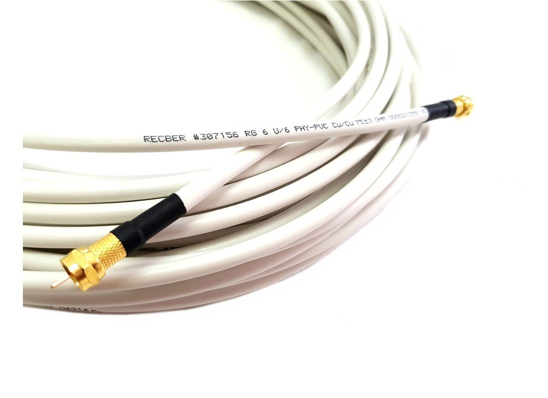 Reçber 25Metre RG6U6 Bakır Anten Kablosu Hazır Gold F Konnektörlü