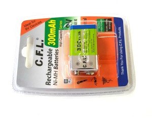 CFL 9Volt 300mAh Ni-MH Şarjlı Pil