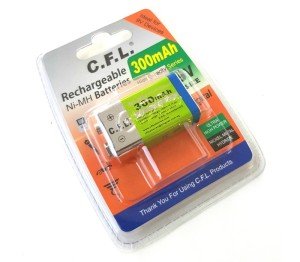 CFL 9Volt 300mAh Ni-MH Şarjlı Pil