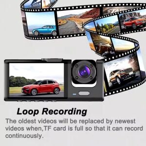 Wolfstar MR-15 3 Kameralı Led Ekranlı Gece Görüşlü G-Sensör Araç İçi ve Arka Kamera