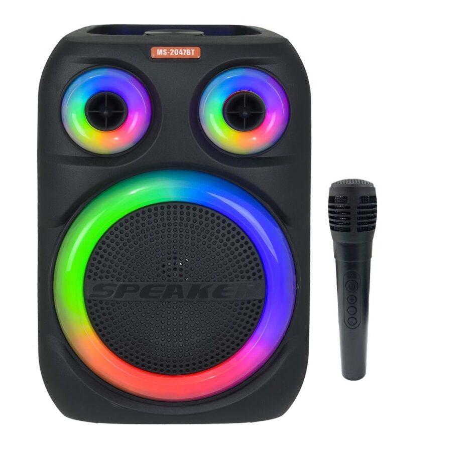 Rose SP-322 Şarjlı Mikrofonlu Bluetooth RGB Işıklı Taşınabilir Hoparlör