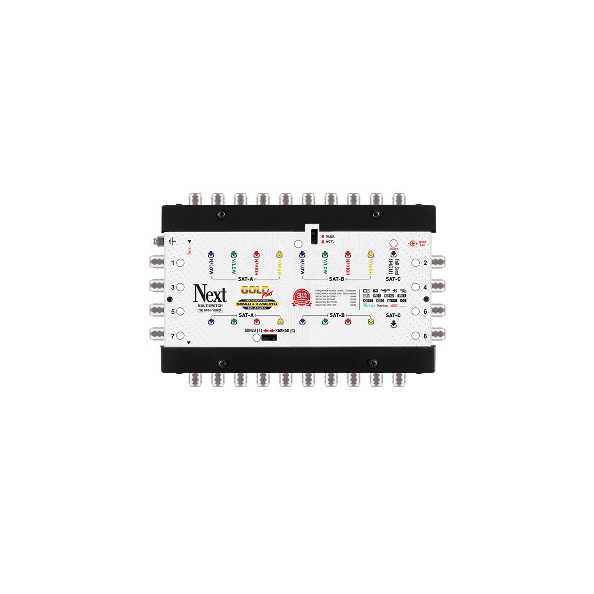 Next YE-10-8 HYBRID - 8 Çıkışlı Sonlu Kaskatlı MultiSwitch Adaptör
