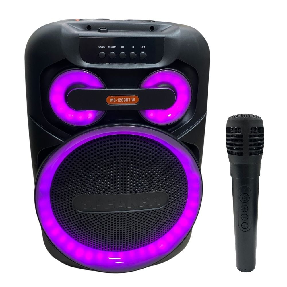 Rose SP-330 Şarjlı Mikrofonlu Bluetooth RGB Işıklı Taşınabilir Hoparlör