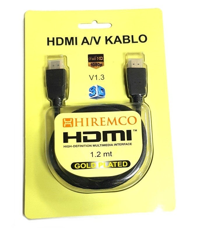 Hiremco HDMI Kablo 1.2mt Altın Uçlu