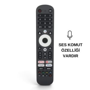 Beko Netflix-Youtube-Prime Video-Disney Tuşlu LCD Akıllı TV Kumanda - Ses Komutlu