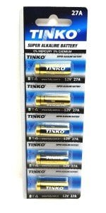 Tinko 27A 12Volt Alkalin Pil - 5Adet