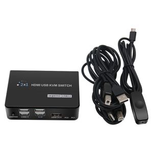 Powermaster PM-11789 4K HDMI/USB KVM Switch 2x1
