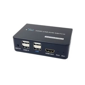 Powermaster PM-11789 4K HDMI/USB KVM Switch 2x1