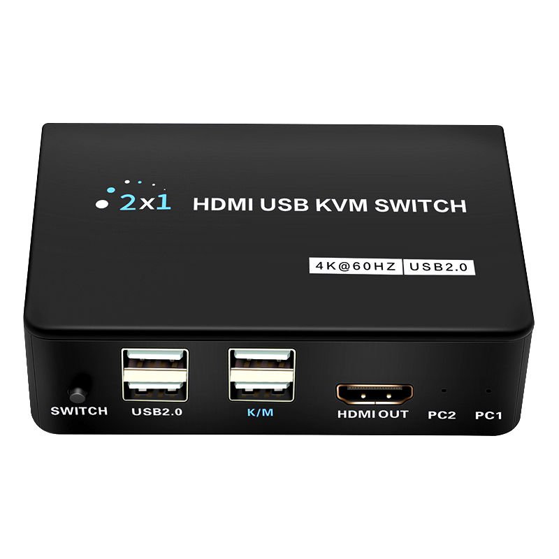 Powermaster PM-11789 4K HDMI/USB KVM Switch 2x1