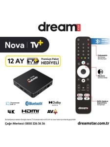 Dreamstar Nova TV+ (12 Ay Premium Üyelik Hediyeli) 4K Lisanslı Android TV Box 2GB Ram 32GB Hafıza