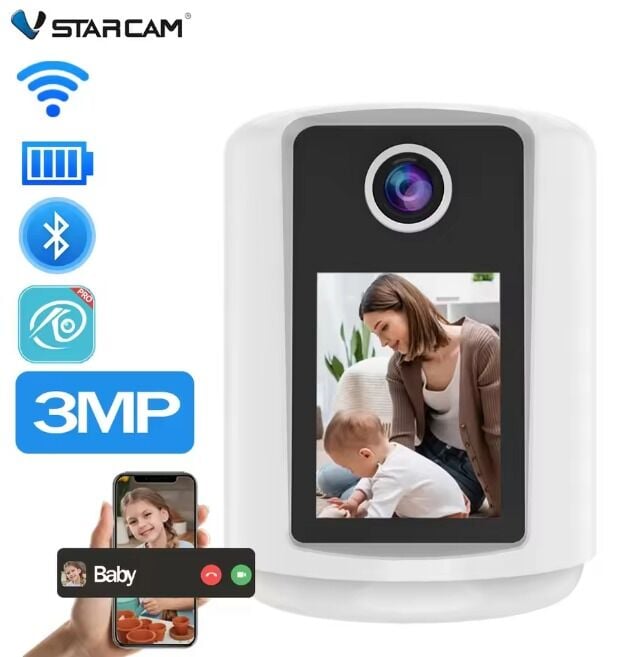 Vstarcam CV331S 3MP Çift Yönlü Ses Wi-Fi Bebek Kamera