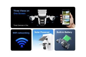 Vstarcam CB621SR 3 Kameralı 6MP Güneş Panelli Solar Wifi PTZ Kamera