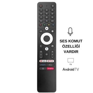 Thomson Uyumlu Netflix - Google Play Tuşlu LED TV Kumanda  - Ses Komutlu