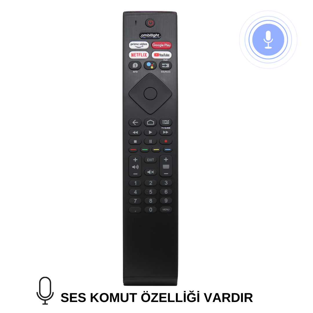 PHILIPS PH-V13 Ses Komutlu Android Led TV Uyumlu Kumanda