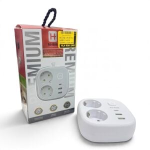 hi-link 2xSoketli 1xTypeC+2xUSB Girişli  2Metre Termal Akım Korumalı Grup Priz Beyaz