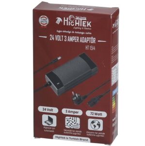 Hightek HT-1514 24Volt 3Amper Smps Priz Tipi Adaptör 5.5x2.5mm Jak Fişli