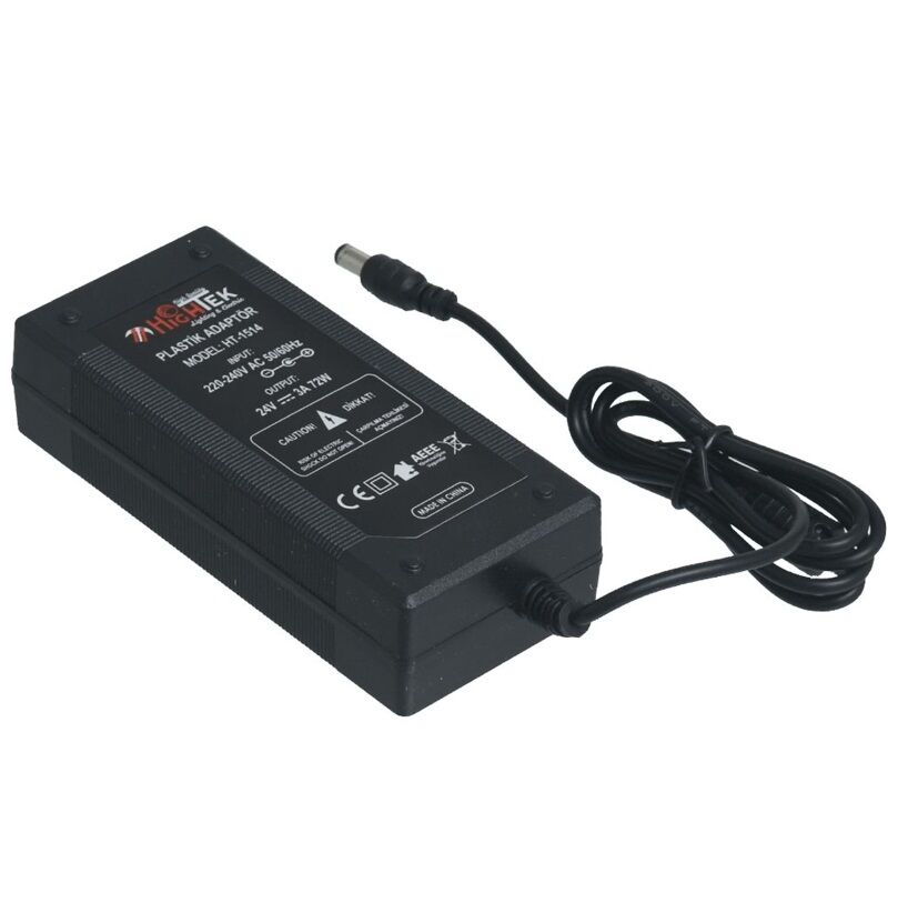 Hightek HT-1514 24Volt 3Amper Smps Priz Tipi Adaptör 5.5x2.5mm Jak Fişli