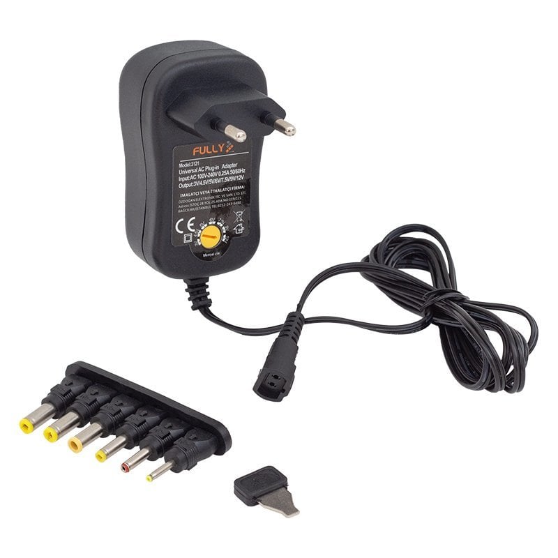 Fully 1Amper 3-12V Kademeli Ayarlanabilir Adaptör