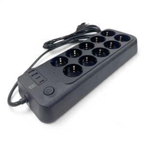 hi-link 10 Soketli 2xType-C +2xUSB Girişli 5 Metre Kablolu Akım Korumalı Grup Priz