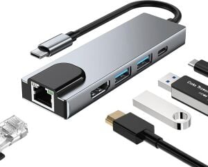 Taplin TK-126 5 in 1 Type-C Hub USB HDMI  LAN Çoklayıcı