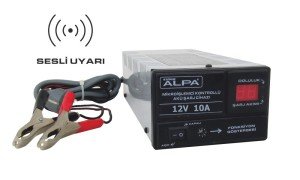 Alpa 12Volt 10Amper Akü Şarj Cihazı Mikroişlemci Kontrollü