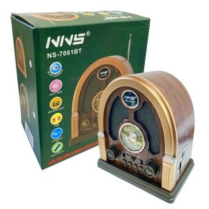 NNS NS-7061 USB-SD-FM-Bluetooth Destekli Şarjlı Nostaljik Retro Radyo